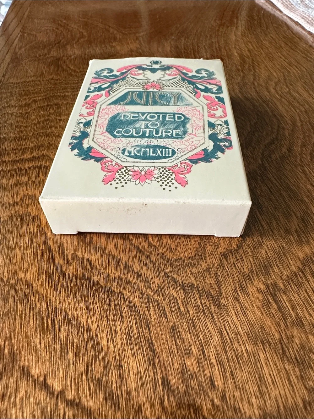 Y2K Juicy Couture complete deck of “Devoted to Couture” playing cards in box.